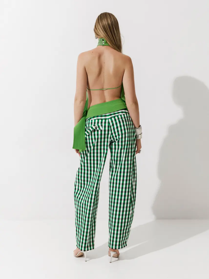 CULTNAKED Top a bolle in seta verde