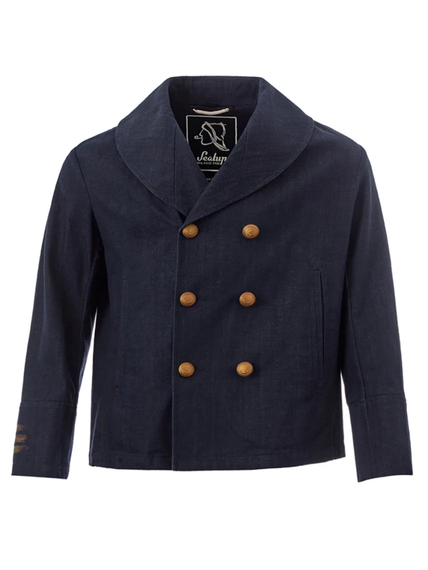Sealup Giacca doppiopetto effetto denim