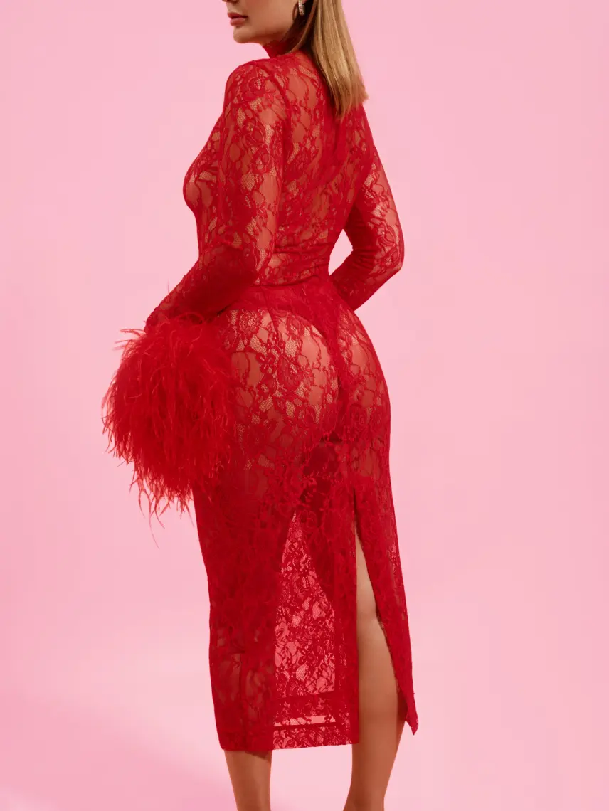 CULTNAKED Body Allure in pizzo rosso