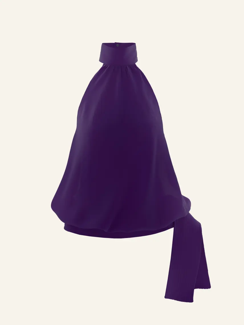CULTNAKED Top a bolle in seta viola