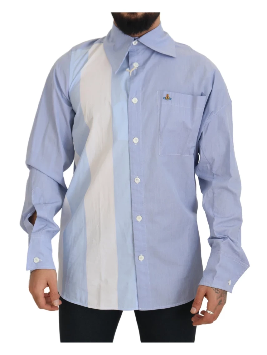 Vivienne Westwood Camicia con colletto abbottonato a righe multicolori