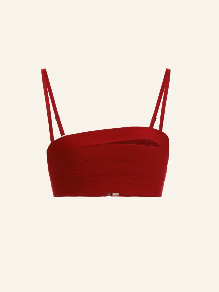 CULTNAKED Top Borderline in rosso passione